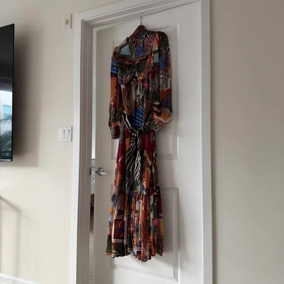 Farm Rio Tropical Multicolor Long Sleeve Maxi Dress - Picture 6 of 8